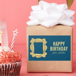 Sticker Rectangulaire AMIS™   Trame de trou   Balise cadeau d'anniversai