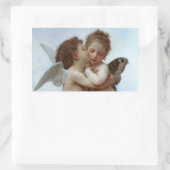 Sticker Rectangulaire Amor et Psyche comme Enfants / Angels Premier bais (Sac)