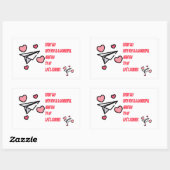 Sticker Rectangulaire amour (Feuille)
