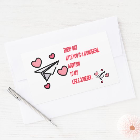 Sticker Rectangulaire amour (Enveloppe)