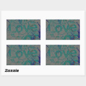 Sticker Rectangulaire Amour (Feuille)