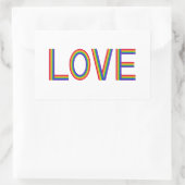 Sticker Rectangulaire Amour arc-en-ciel (Sac)