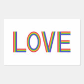 Sticker Rectangulaire Amour arc-en-ciel (Devant)