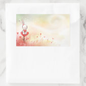 Sticker Rectangulaire Amour Coeurs Bunny (Sac)