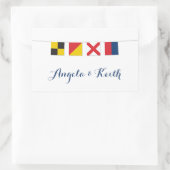 Sticker Rectangulaire AMOUR dans les drapeaux marins colorés (Sac)