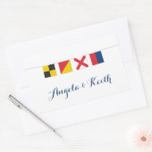 Sticker Rectangulaire AMOUR dans les drapeaux marins colorés (Enveloppe)