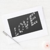 Sticker Rectangulaire AMOUR dans les lumières, Marque, signe, (Enveloppe)