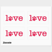 Sticker Rectangulaire Amour des animaux (Feuille)