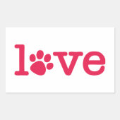 Sticker Rectangulaire Amour des animaux (Devant)
