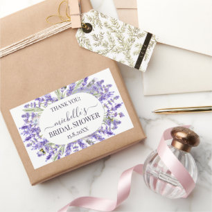 Sticker Rectangulaire Amour et Lavender   Merci floral élégant Favoriser