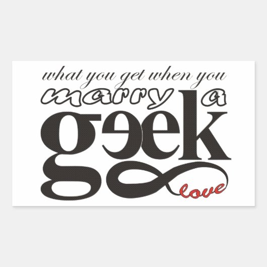 Sticker Rectangulaire Amour geek et infini (Devant)