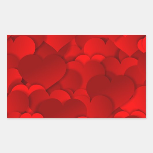 Sticker Rectangulaire Amour, Saint-Valentin, Jour, Coeur, Femmes, Rose,  (Devant)
