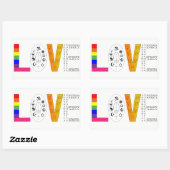 Sticker Rectangulaire Amour universel (Feuille)