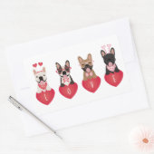 Sticker Rectangulaire Amour Valentine Bulldogs (Enveloppe)