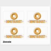 Sticker Rectangulaire Amoureux de Donut glacé drôle (Feuille)