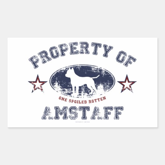 Sticker Rectangulaire Amstaff (Devant)