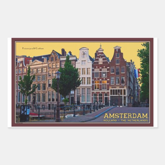 Sticker Rectangulaire Amsterdam-Keizersgracht Centrum (Devant)