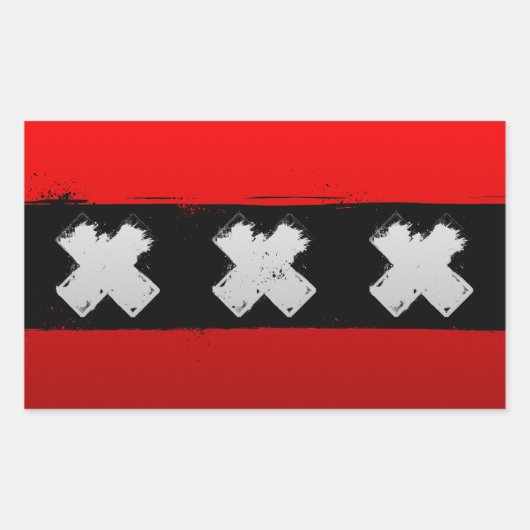Sticker Rectangulaire Amsterdam urbaine (Devant)
