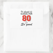 Sticker Rectangulaire Amusant 80ème anniversaire conceptions (Sac)