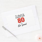 Sticker Rectangulaire Amusant 80ème anniversaire conceptions (Enveloppe)