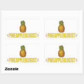 Sticker Rectangulaire Amusant ananas (Feuille)