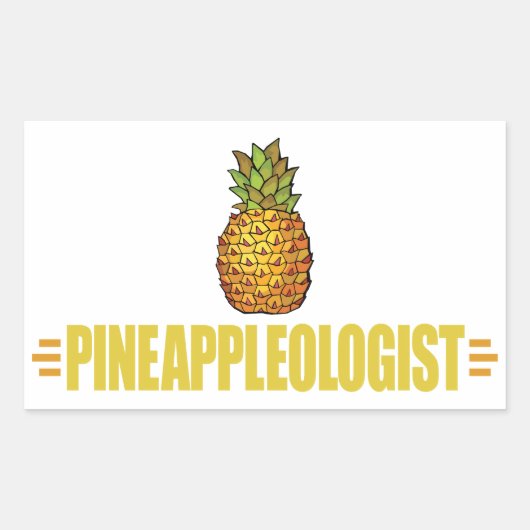 Sticker Rectangulaire Amusant ananas (Devant)