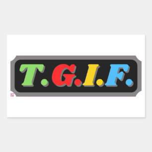 sticker rectangulaire amusant "TGIF"