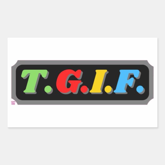 sticker rectangulaire amusant "TGIF" (Devant)
