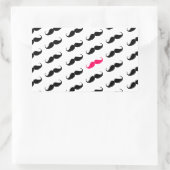 Sticker Rectangulaire Amusante Fille Rose Et Noir Motif Mustache (Sac)