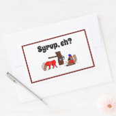 Sticker Rectangulaire Amusante orignal et castor du Canada avec sirop d' (Enveloppe)