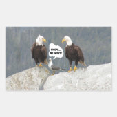Sticker Rectangulaire Amusants aigles et mouettes (Devant)