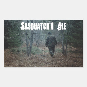 Sticker Rectangulaire Amusement de Sasquatch'n de brew à la maison de