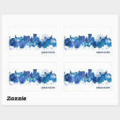 Sticker Rectangulaire Anaheim California Skyline Blue (Feuille)