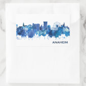 Sticker Rectangulaire Anaheim California Skyline Blue (Sac)