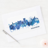 Sticker Rectangulaire Anaheim California Skyline Blue (Enveloppe)