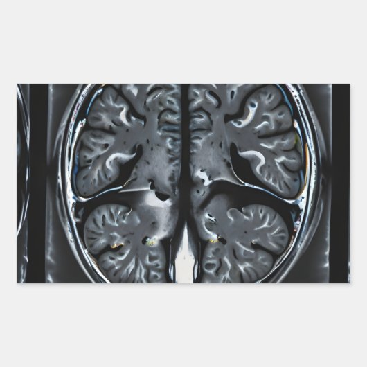 Sticker Rectangulaire Analyse cérébrale par IRM (Devant)