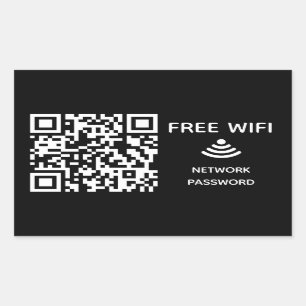 Sticker Rectangulaire Analyser pour connecter Free Wifi Business qr code