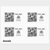 Sticker Rectangulaire Analyser pour connecter Free Wifi Business qr code (Feuille)