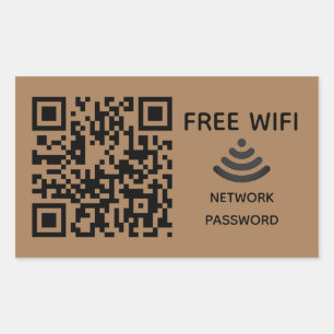 Sticker Rectangulaire Analyser pour connecter Free Wifi Business qr code