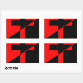 Sticker Rectangulaire Anarchie chrétienne Anarchie Drapeau chrétien (Feuille)