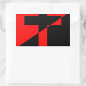 Sticker Rectangulaire Anarchie chrétienne Anarchie Drapeau chrétien (Sac)