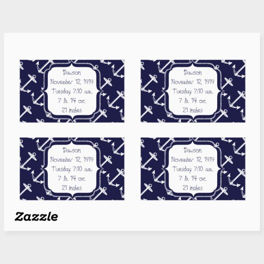 Sticker Rectangulaire Anchor Pattern (Feuille)