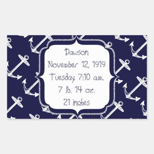 Sticker Rectangulaire Anchor Pattern (Devant)