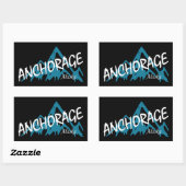 Sticker Rectangulaire Anchorage Alaska Mountains (Feuille)