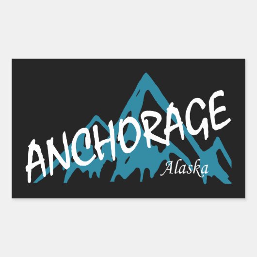 Sticker Rectangulaire Anchorage Alaska Mountains (Devant)
