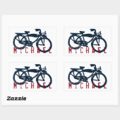 Sticker Rectangulaire Ancien bâton bleu (Feuille)