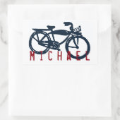 Sticker Rectangulaire Ancien bâton bleu (Sac)