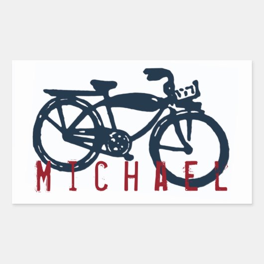 Sticker Rectangulaire Ancien bâton bleu (Devant)