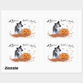 Sticker Rectangulaire Ancien chien de berger anglais Halloween (Feuille)