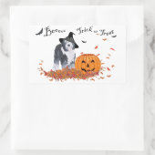 Sticker Rectangulaire Ancien chien de berger anglais Halloween (Sac)